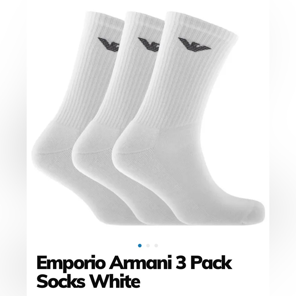 ⭐️New Emporio Armani 3 Pack Socks White